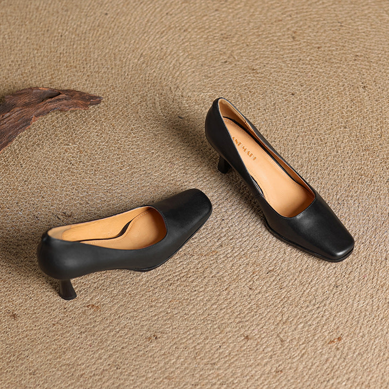 ELVIERA | Escarpins en Cuir Carrés