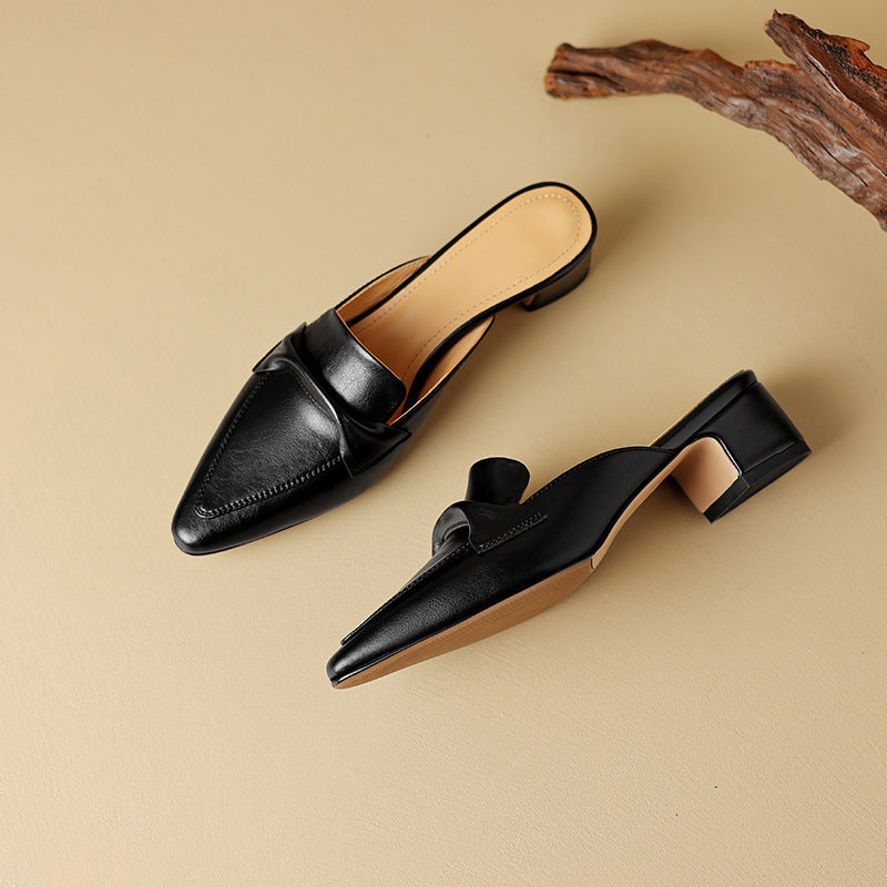 MARLOE | Mules en cuir à bout pointu