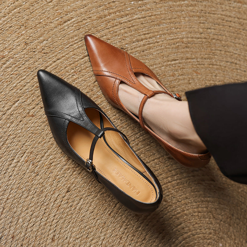 AVELINE | Pompes à T-Riemen en Cuir
