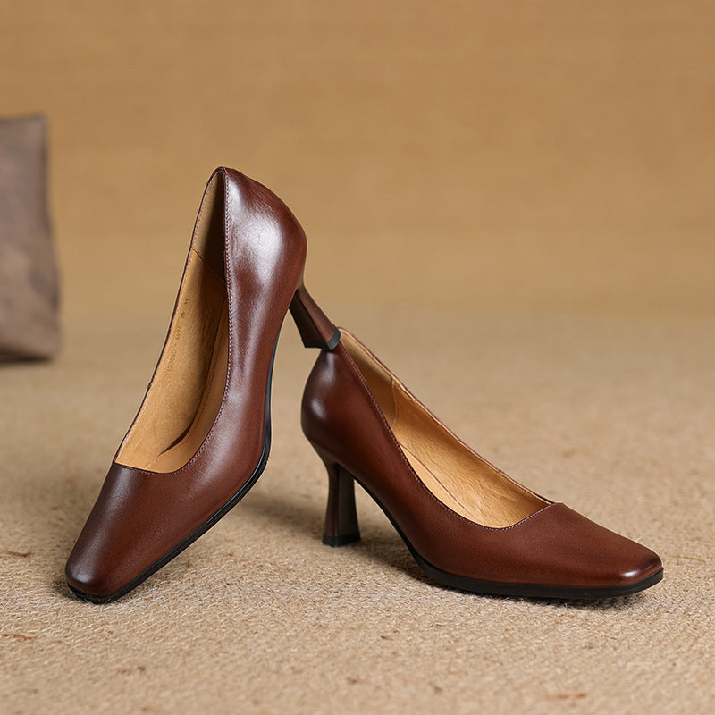 ELVIERA | Escarpins en Cuir Carrés