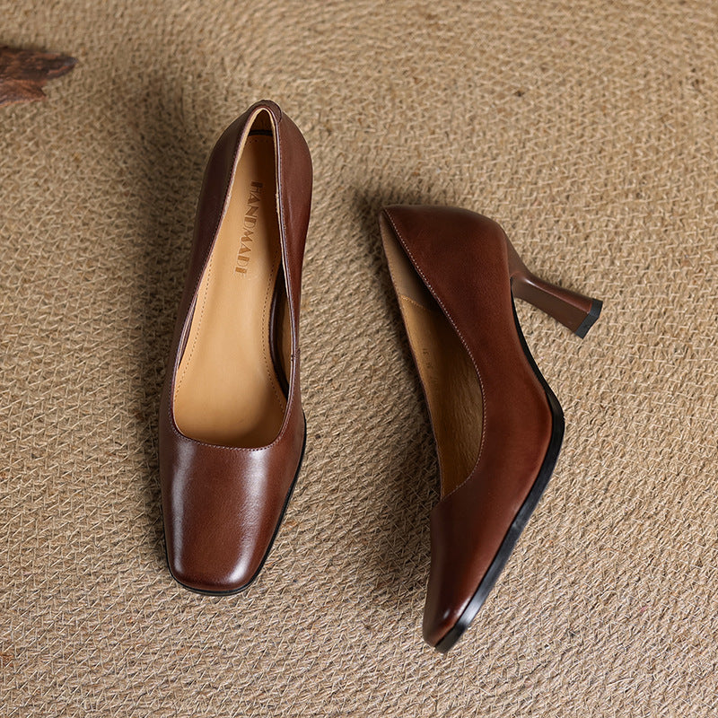 ELVIERA | Escarpins en Cuir Carrés