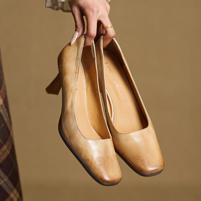 ELVIERA | Escarpins en Cuir Carrés