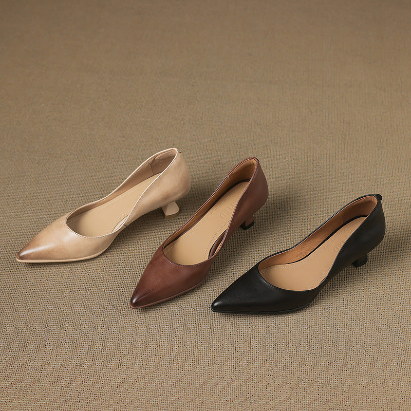 CALENNE | Talons Kitten en Cuir