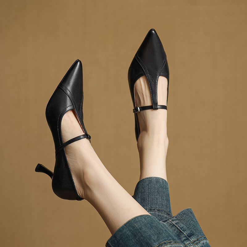 AVELINE | Pompes à T-Riemen en Cuir