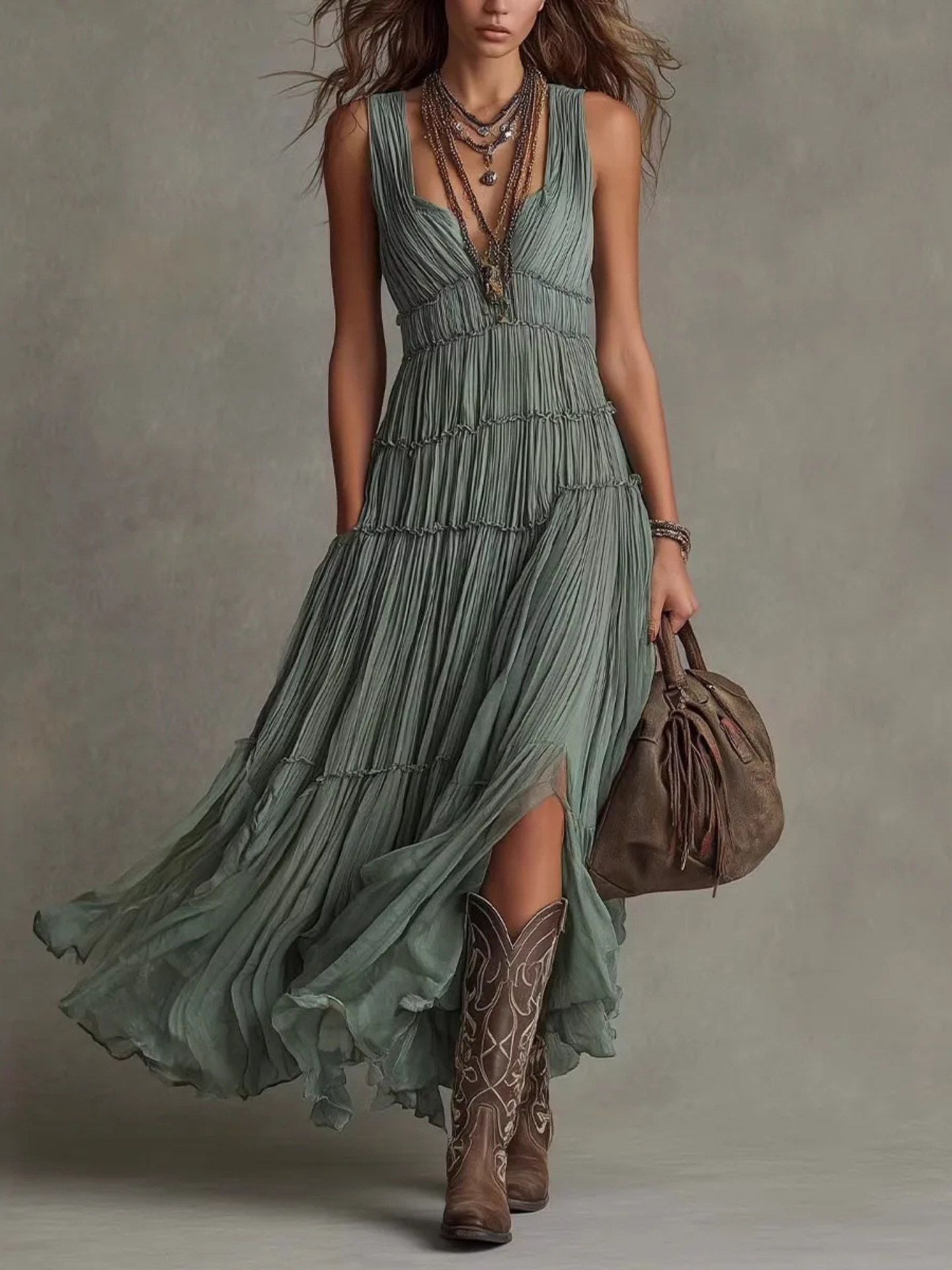 Viviane | Robe Maxi Bohème Élégante