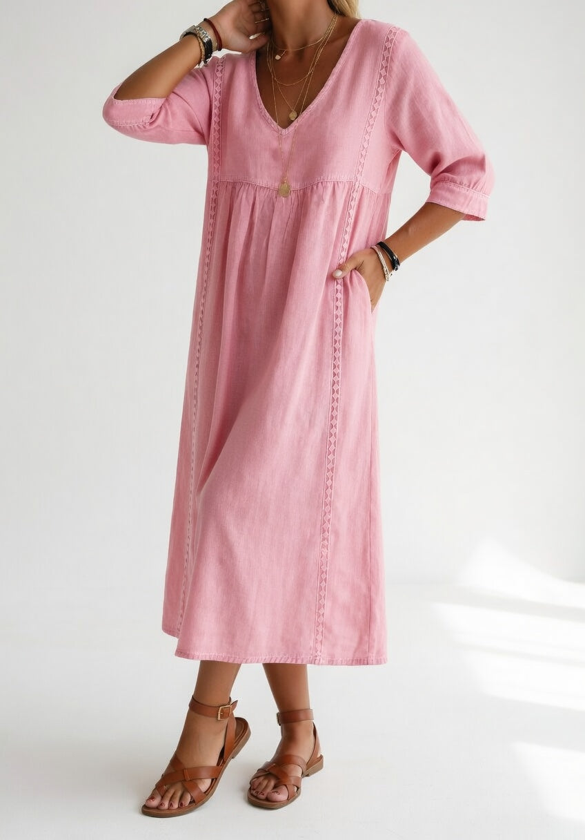 LIOREA | Robe midi fluide décontractée élégante