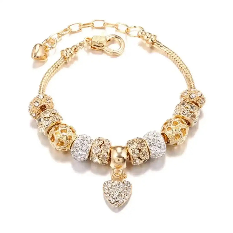 Bracelet en Cœur Doré Épais