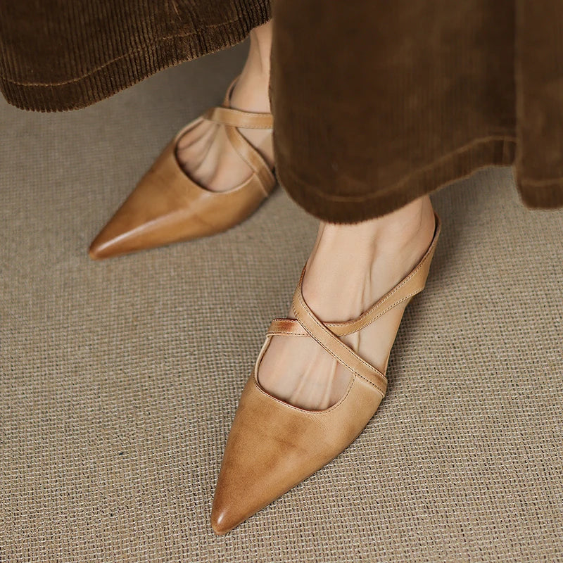 Ginette | Mules Élégantes à Brides Croisées