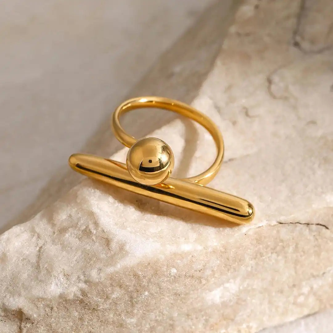 Bague Ajustable Étoile en Or Intemporelle