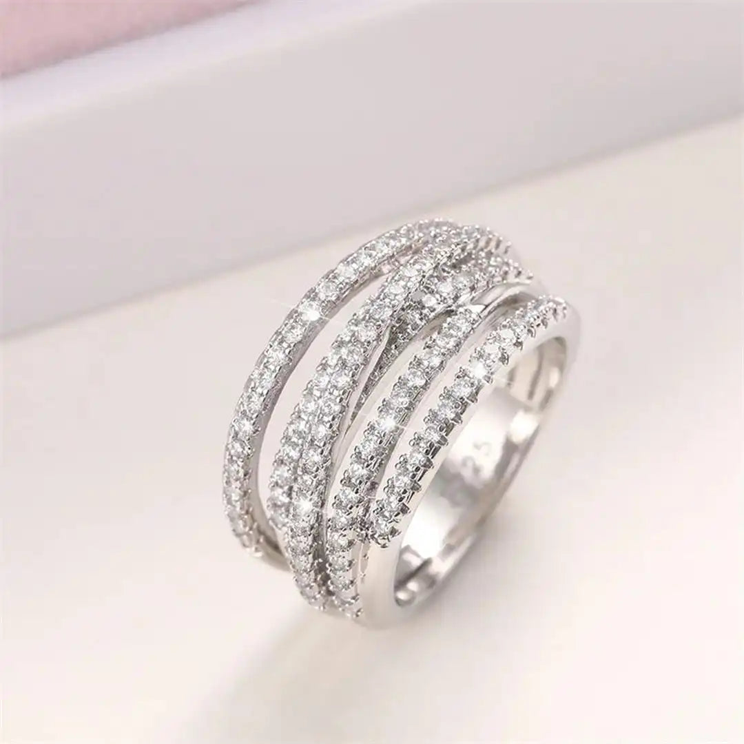 Bague Croisée en Zirconium Stratifié