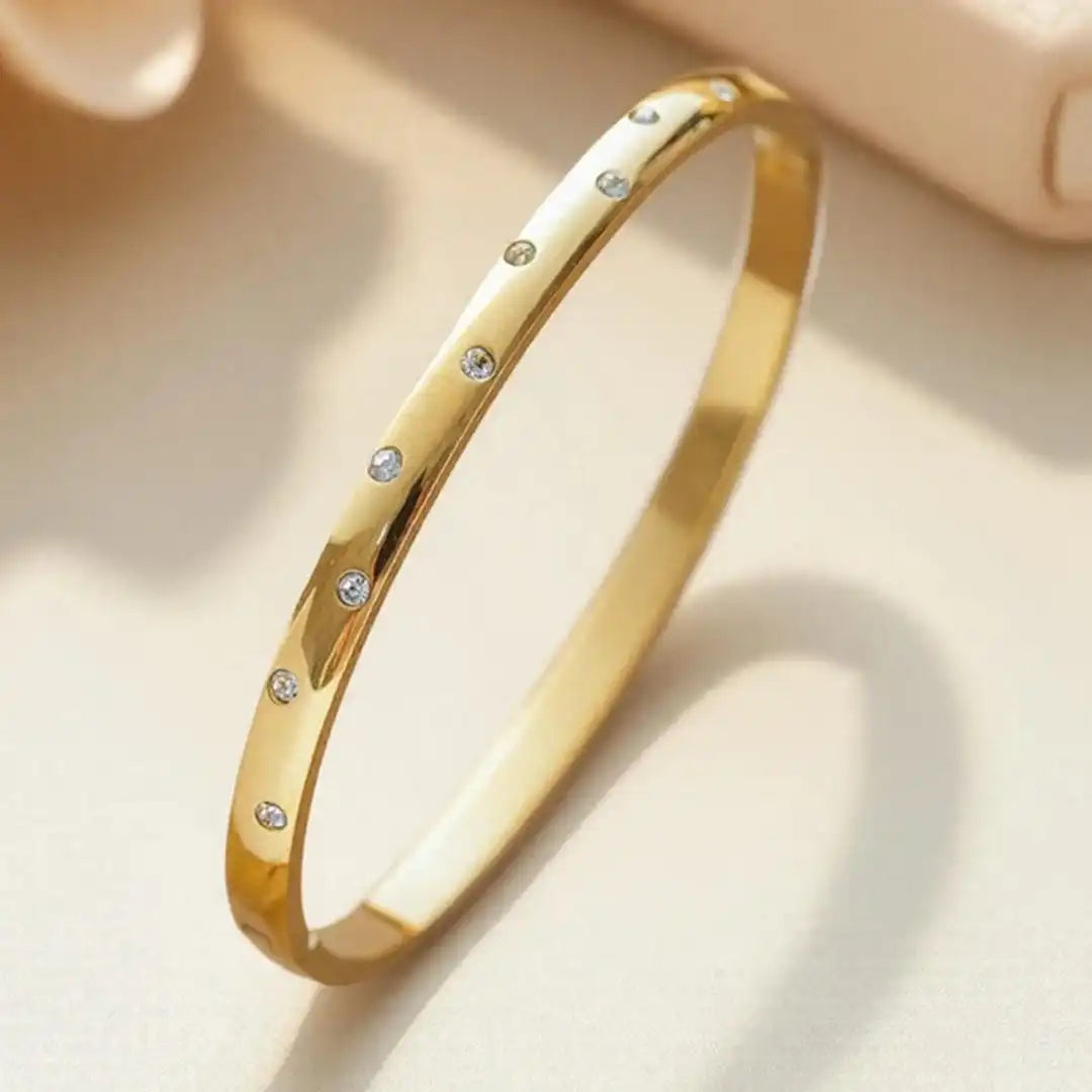 Bracelet en Zirconia Doré Intemporel