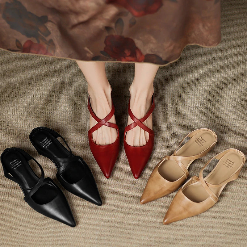 Ginette | Mules Élégantes à Brides Croisées