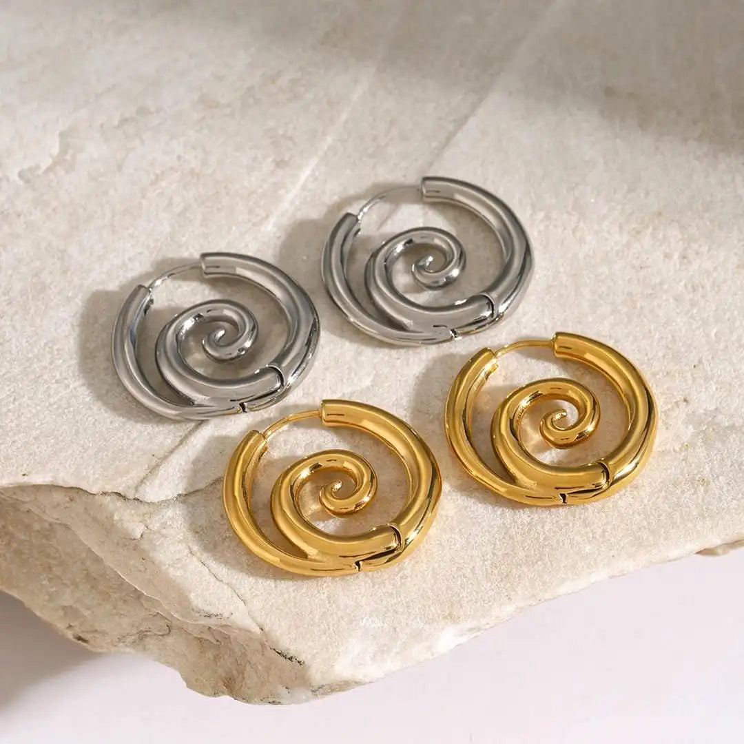 Boucles d'Oreilles Spirale en Or Intemporel