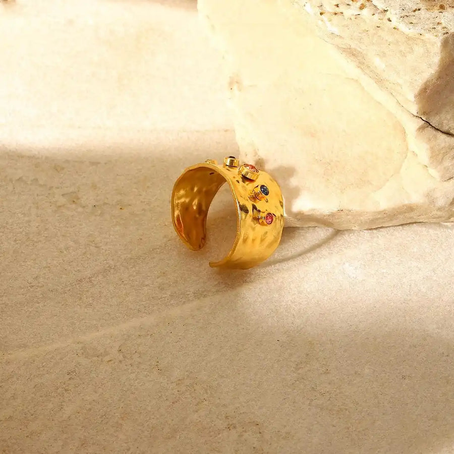 Bague Vintage en Zircon Cubique Doré