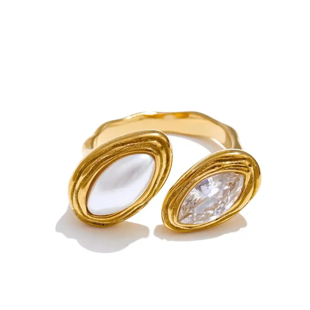 Bague Bypass Double Marquise