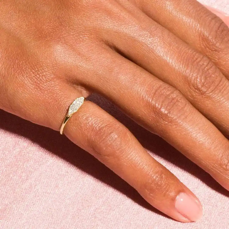 Bague Empilable Pavé Marquise