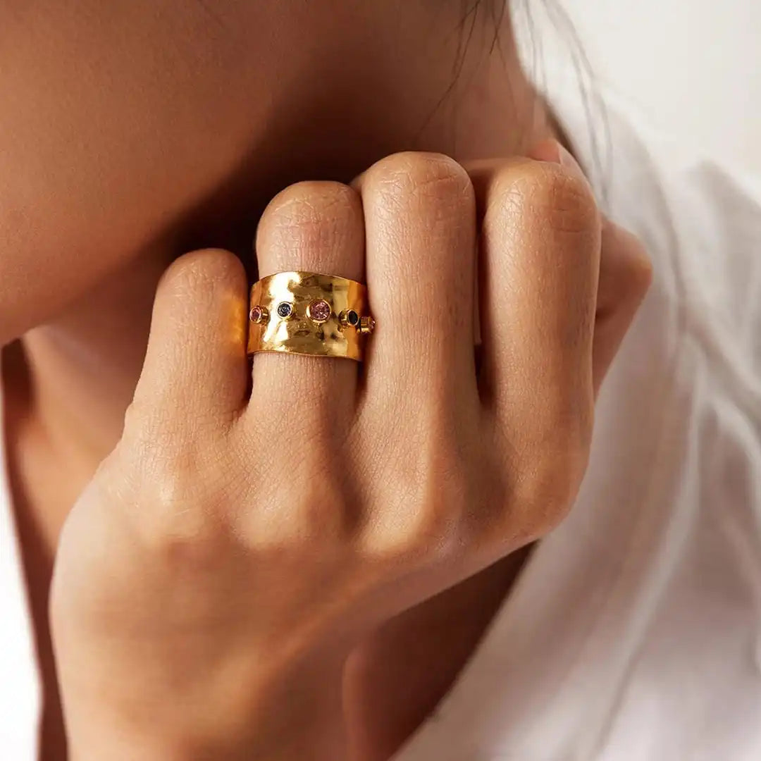 Bague Vintage en Zircon Cubique Doré