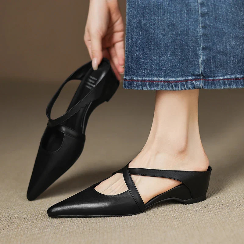 Ginette | Mules Élégantes à Brides Croisées