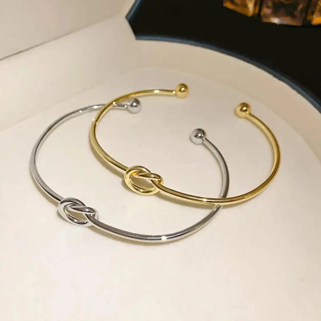 Bracelet Ajustable Nœud Doré