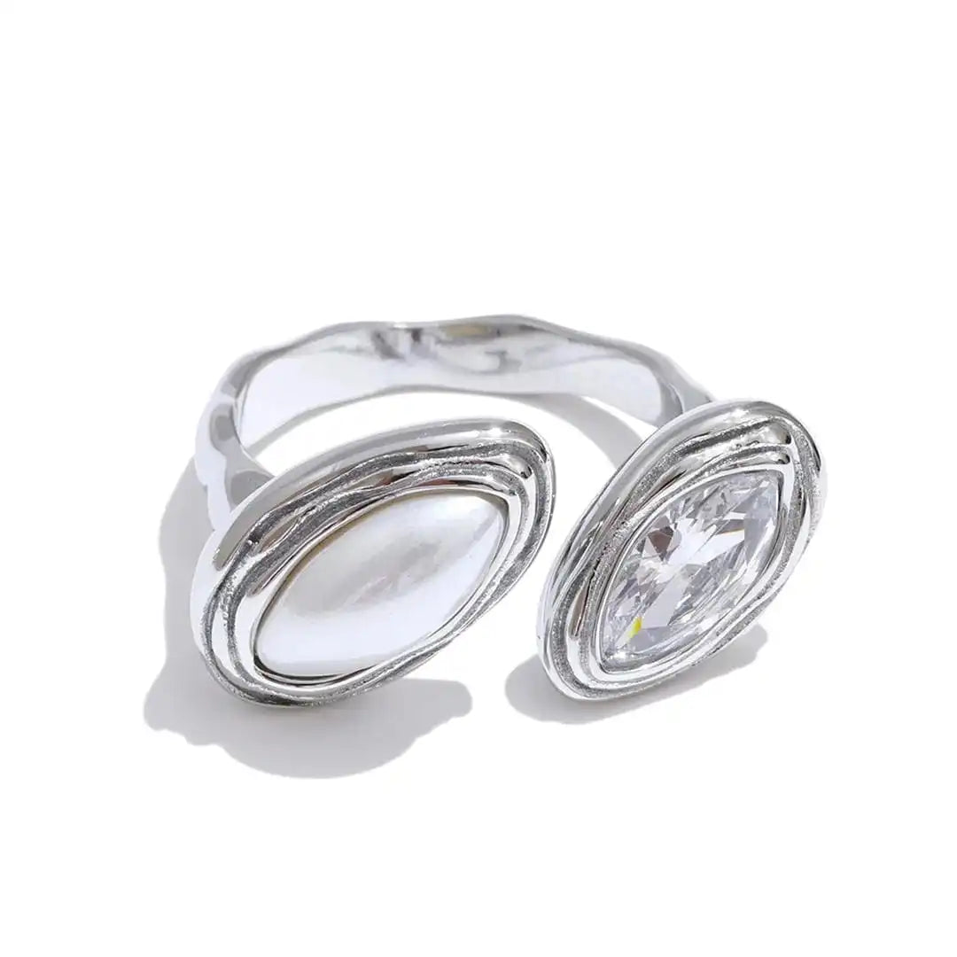 Bague Bypass Double Marquise
