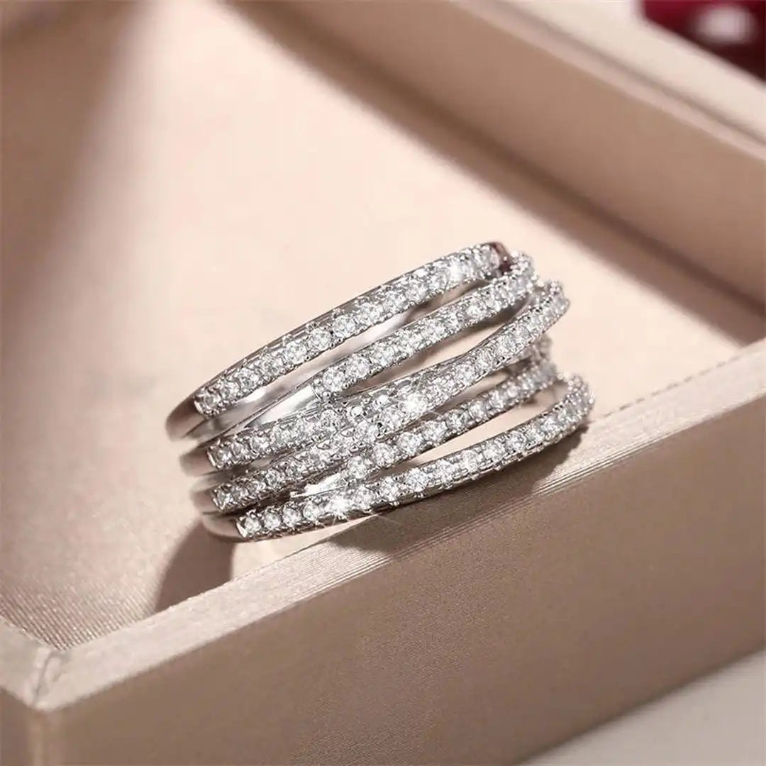 Bague Croisée en Zirconium Stratifié