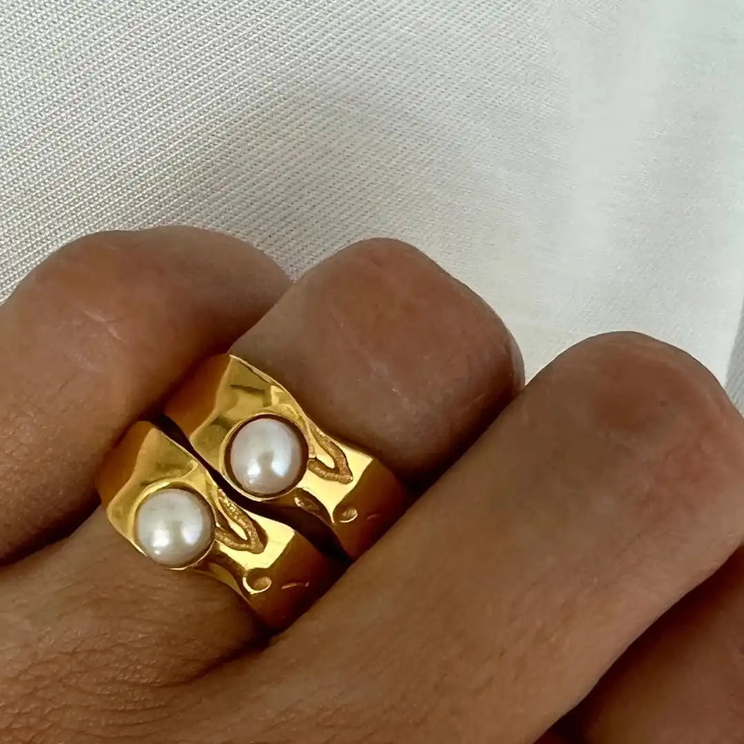 Bague Vintage en Or avec Perle