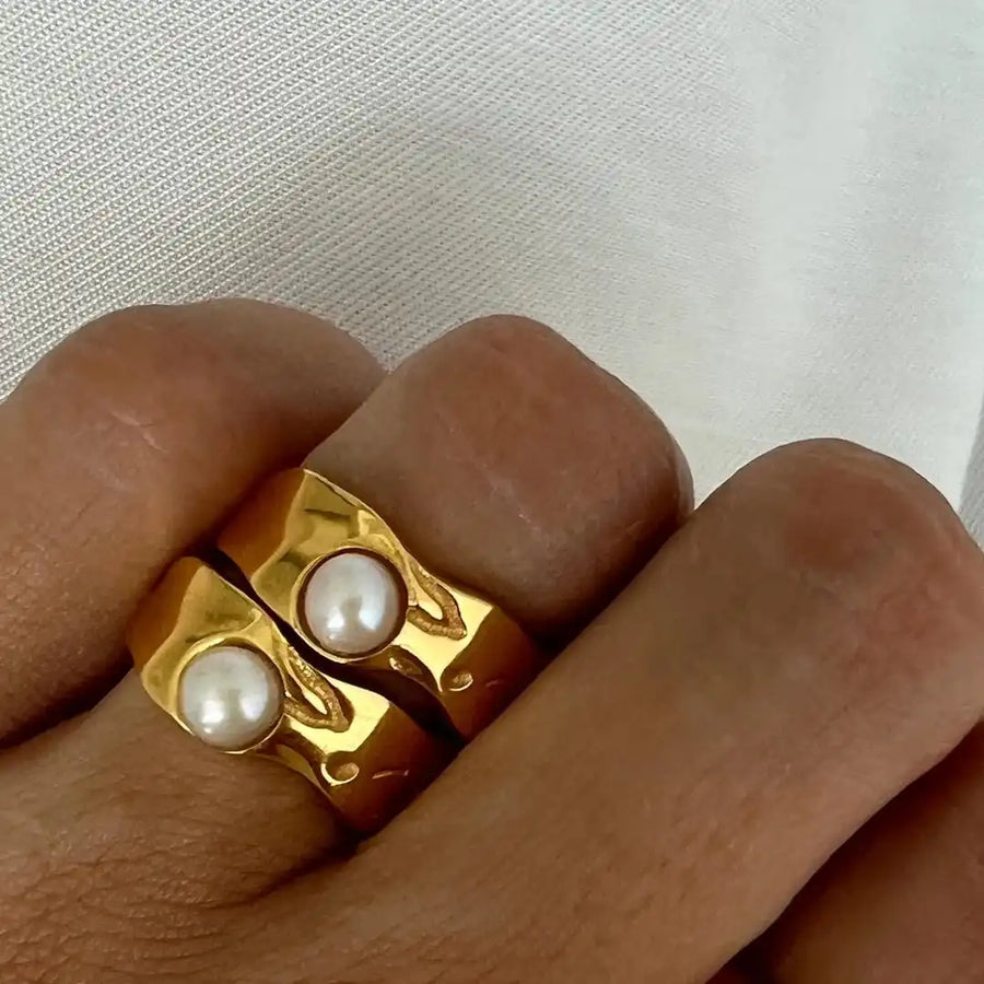 Bague Vintage en Or avec Perle