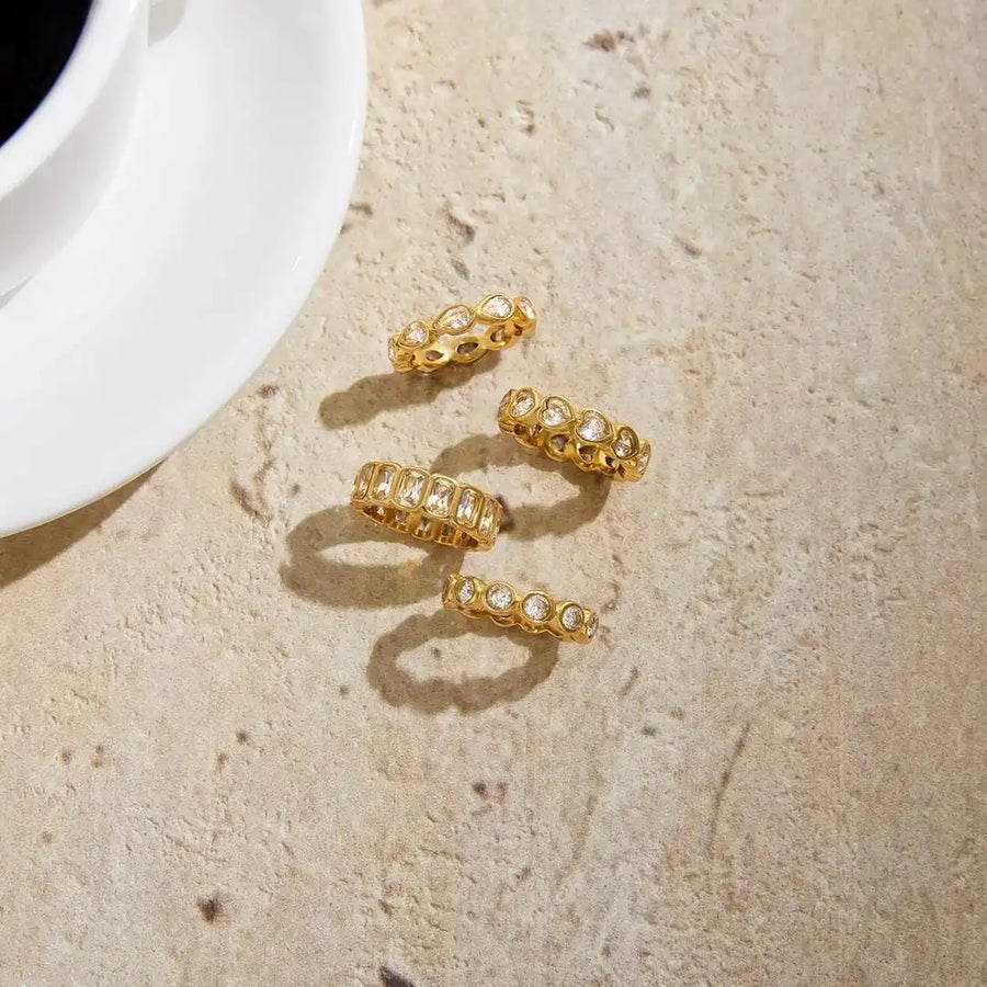 Ensemble de Bagues Zirconia Baguette Variété