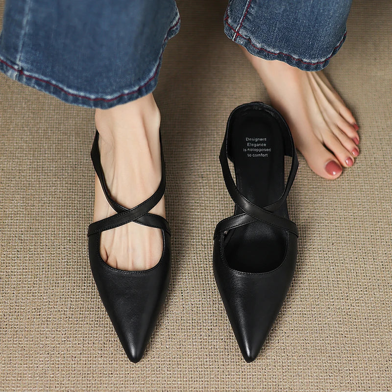 Ginette | Mules Élégantes à Brides Croisées