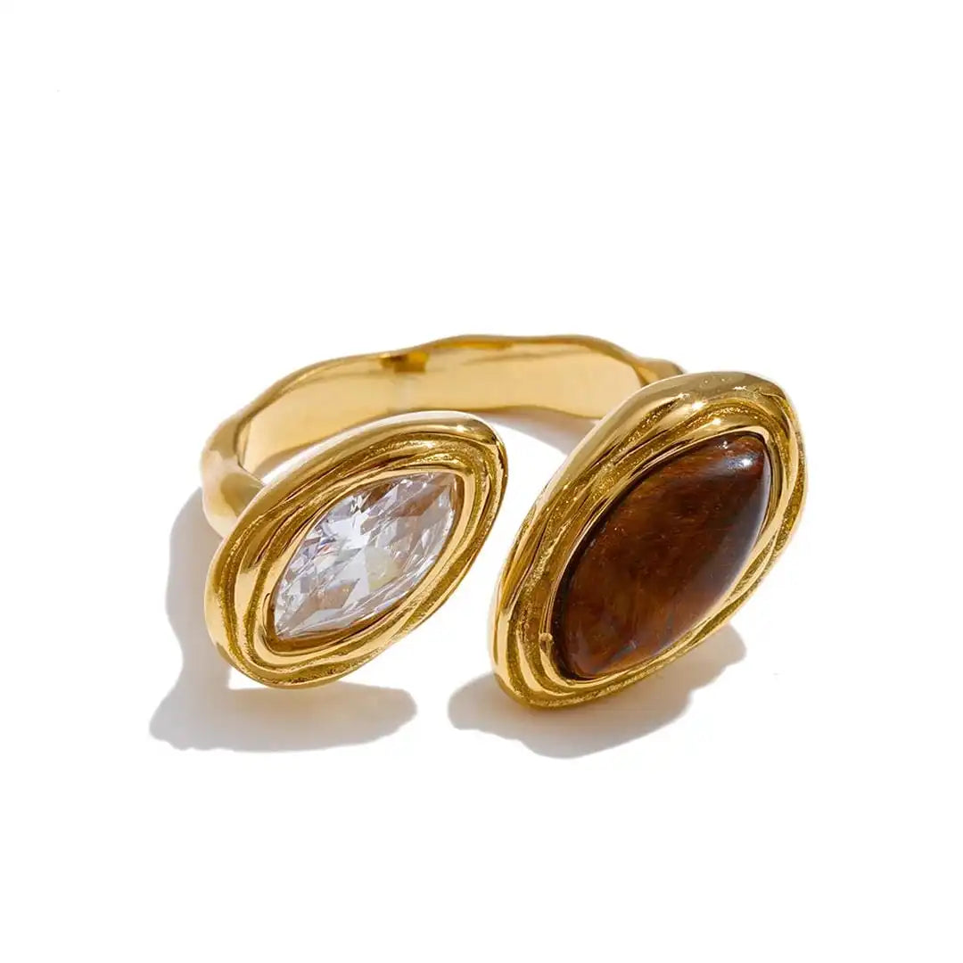 Bague Bypass Double Marquise