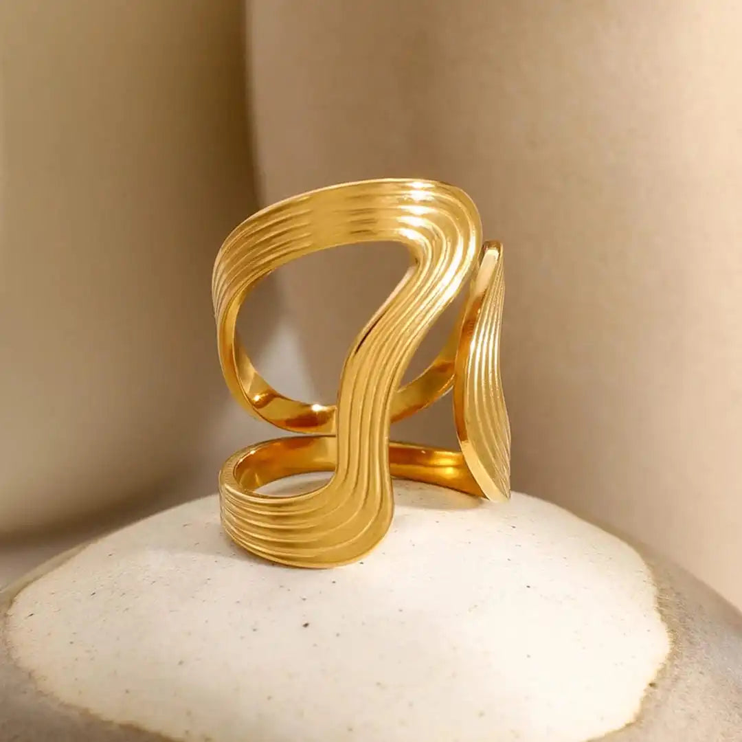 Bague Exquise en Or Perlé