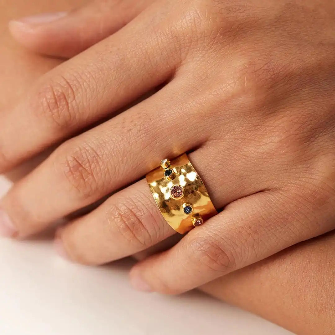 Bague Vintage en Zircon Cubique Doré