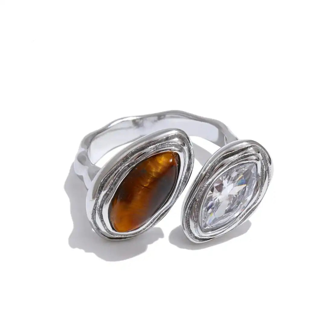 Bague Bypass Double Marquise