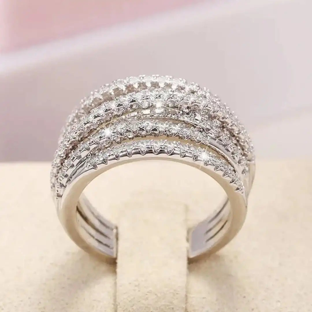 Bague Croisée en Zirconium Stratifié
