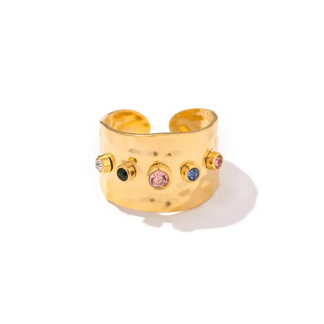 Bague Vintage en Zircon Cubique Doré
