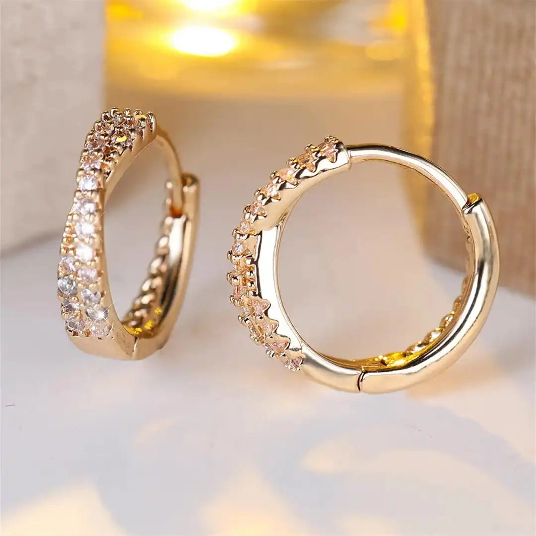 Boucles d'Oreilles Créoles en Zirconia Vintage