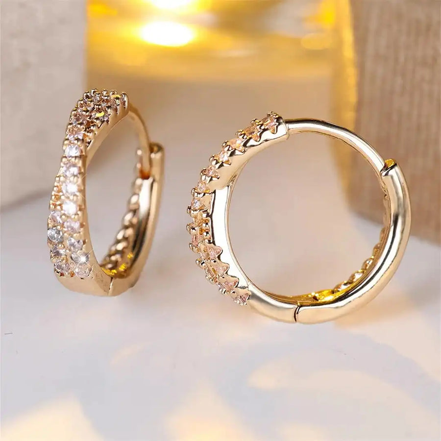 Boucles d'Oreilles Créoles en Zirconia Vintage