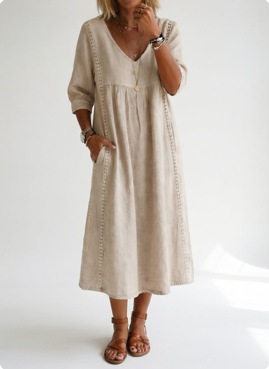 LIOREA | Robe midi fluide décontractée élégante