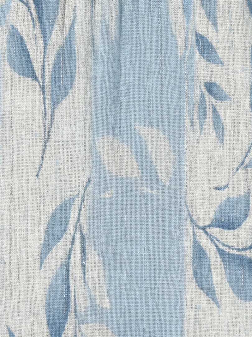 SOLENE™ | Robe Midi Sans Manches à Motif Feuille Bleue