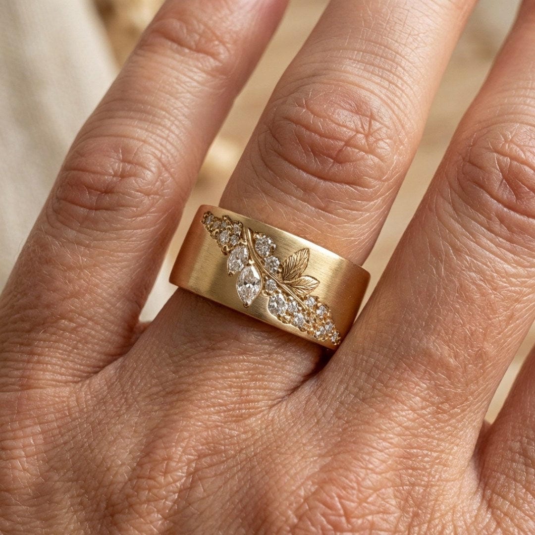 Bague en Zirconia avec Incrustation Dorée Exquise