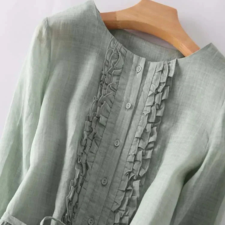 Lucienne | Robe Midi Élégante Nouée