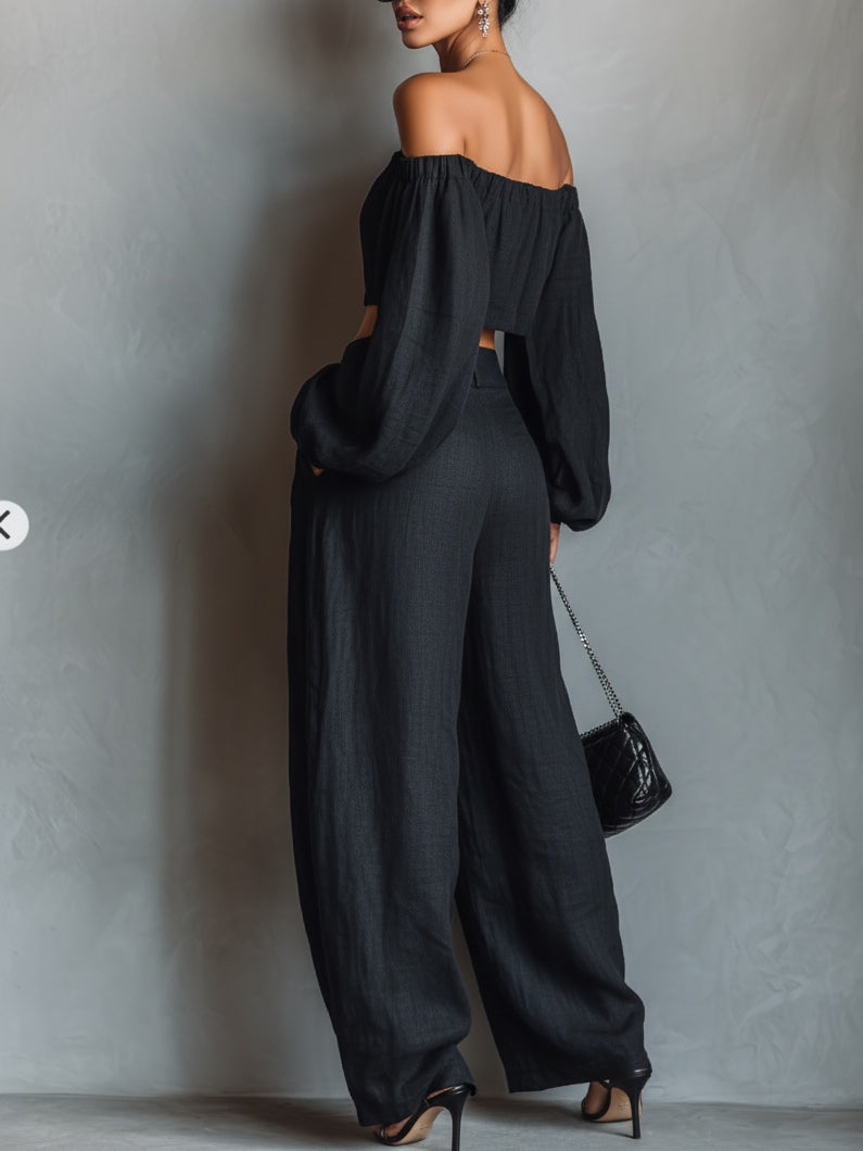 TESS™ | Ensemble à Épaules Dégagées avec Pantalon Ample