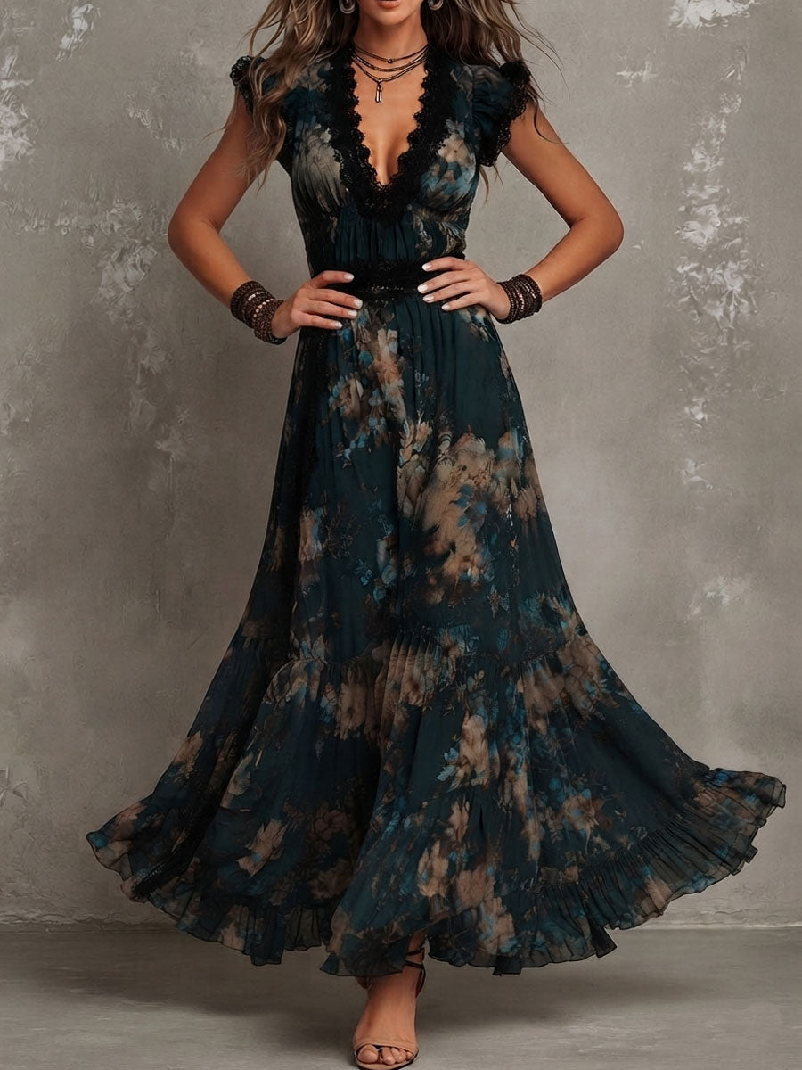 Véronique | Robe Maxi Fleurie Élégante