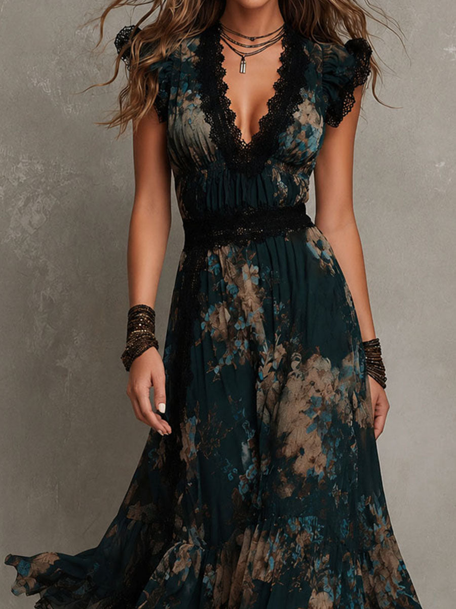 Véronique | Robe Maxi Fleurie Élégante