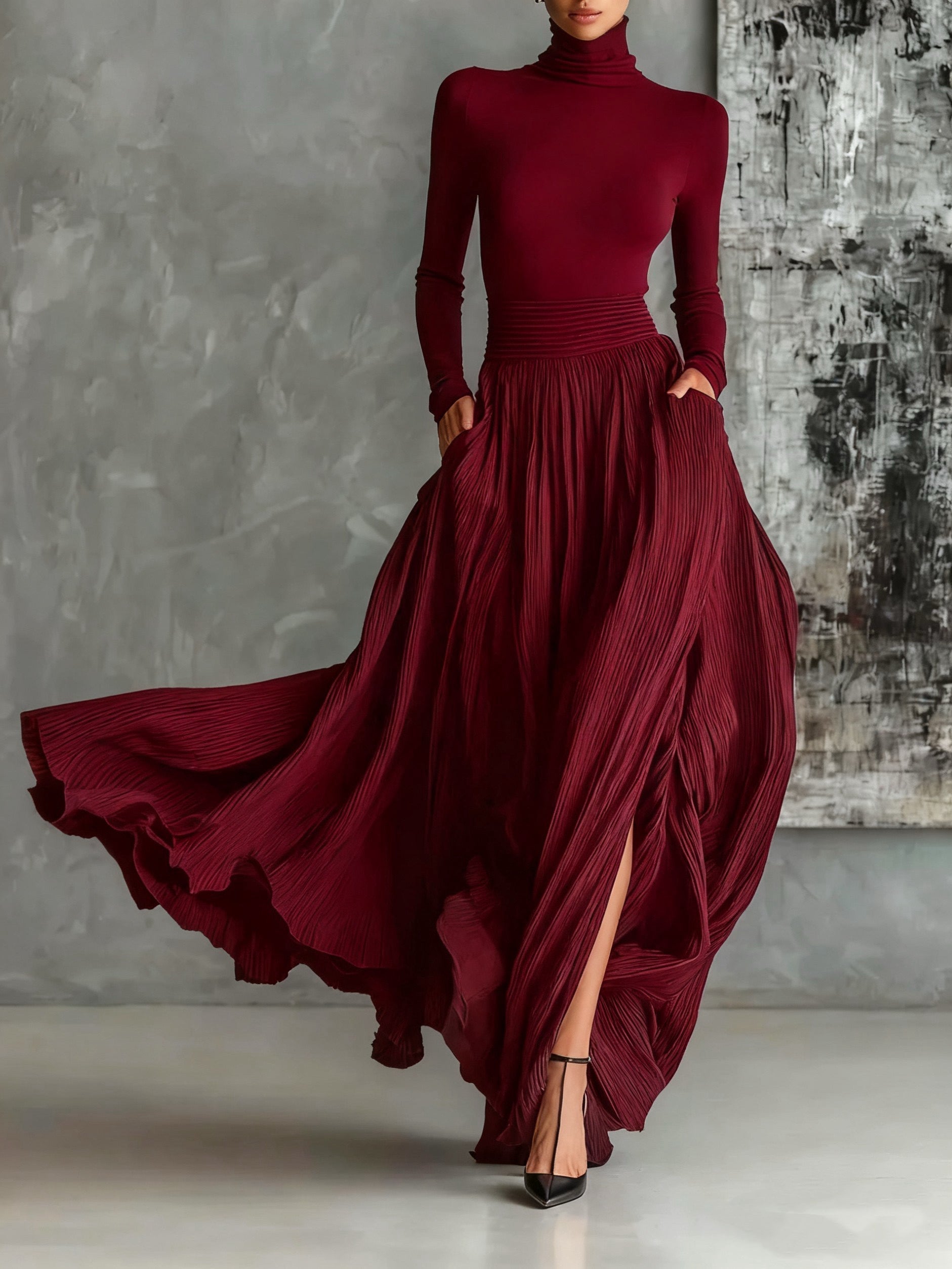 EVA™ | Ensemble Élégant avec Jupe Plissée