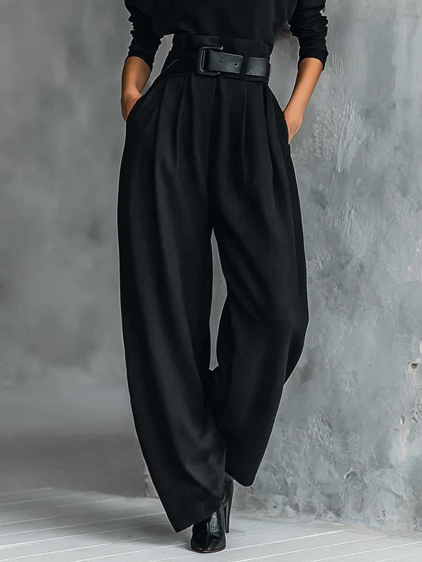 LISA™ | Ensemble noir 2 pièces avec ceinture