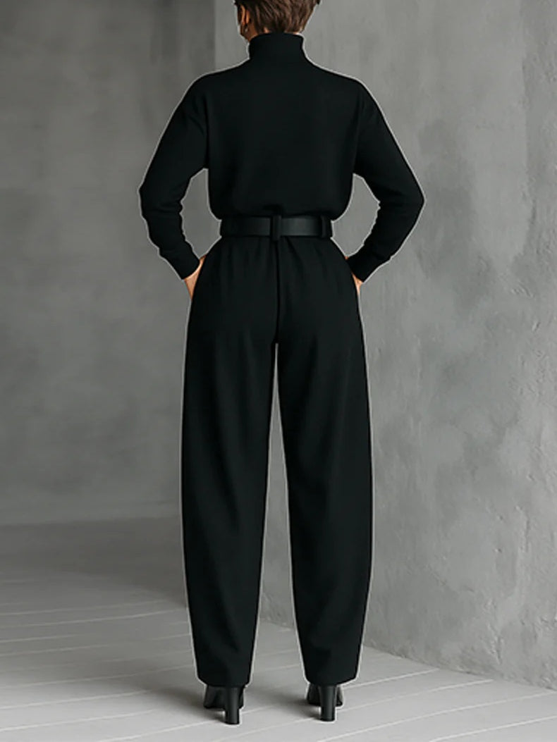 LISA™ | Ensemble noir 2 pièces avec ceinture