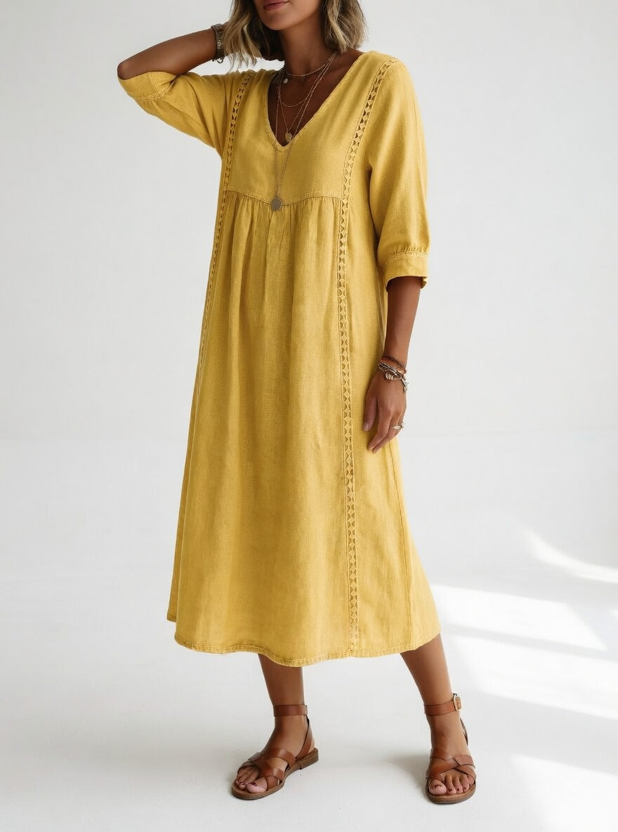 LIOREA | Robe midi fluide décontractée élégante