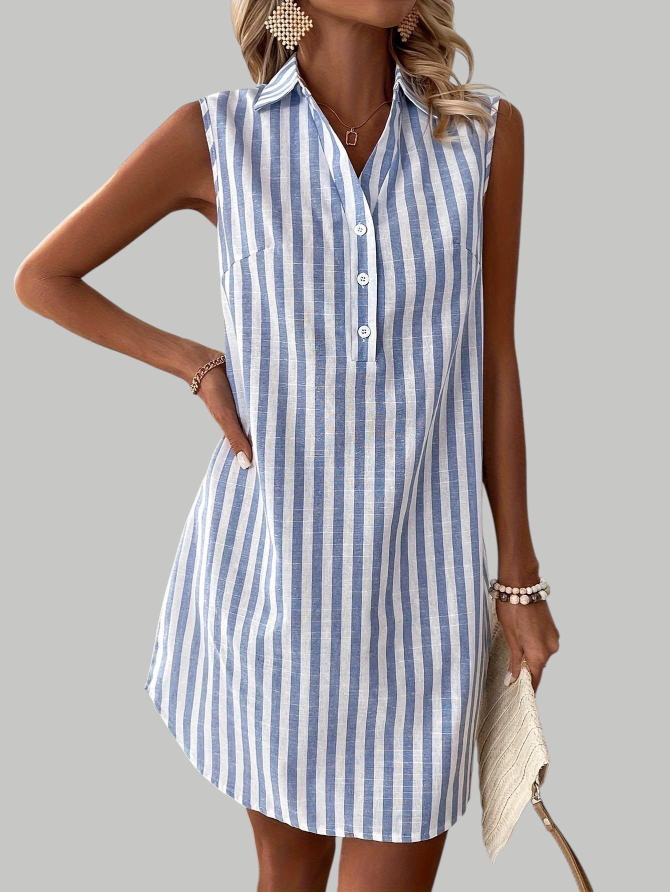 Camille | Robe Rayée Sans Manches