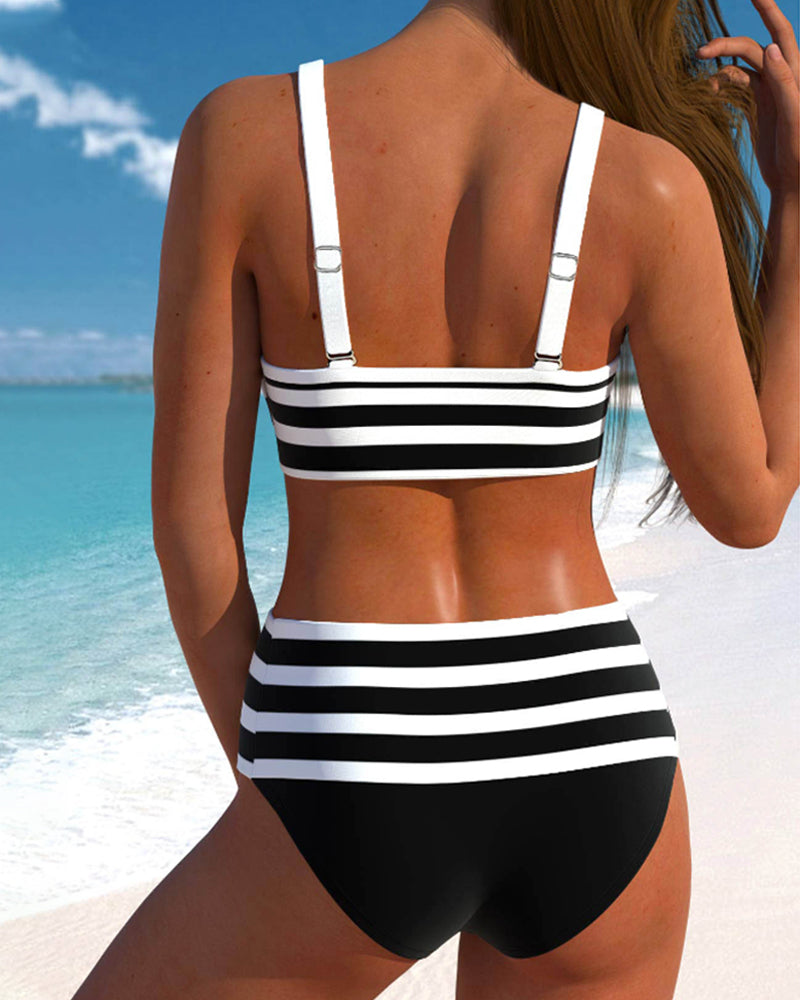 INDY |  Bikini rayé taille haute